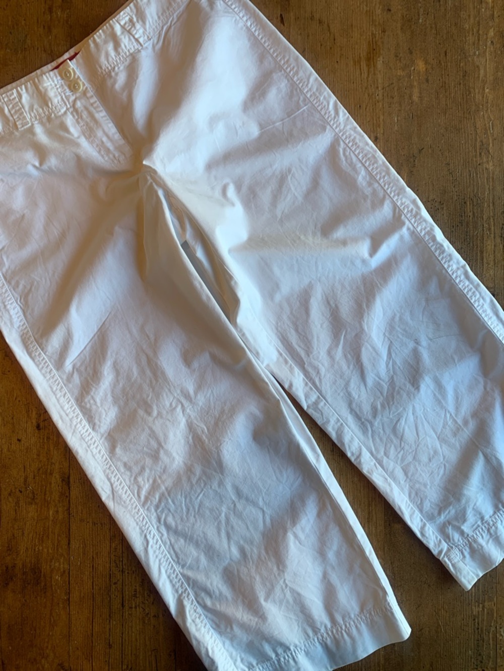 Isda & Co Cropped Wide Leg White Cotton Beachcomber Pants